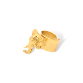 Anillo con cabeza de elefante vista lateral